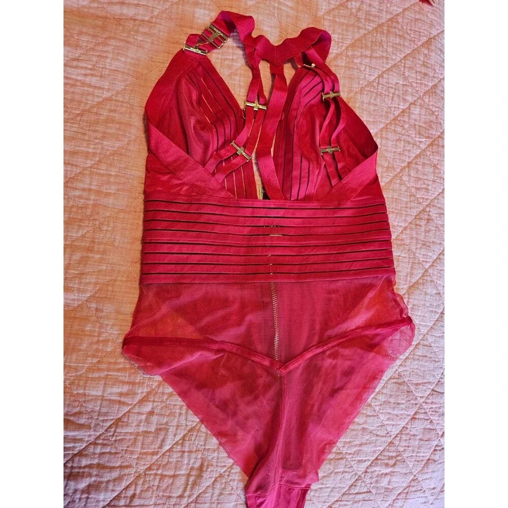 Honey Birdette Linda C Raspberry Bodysuit size L